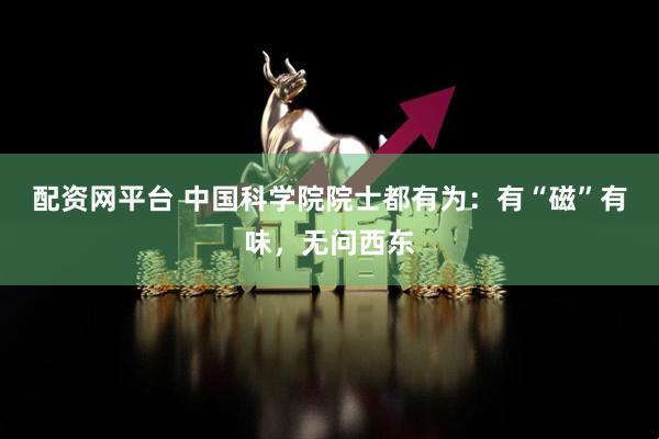配资网平台 中国科学院院士都有为：有“磁”有味，无问西东